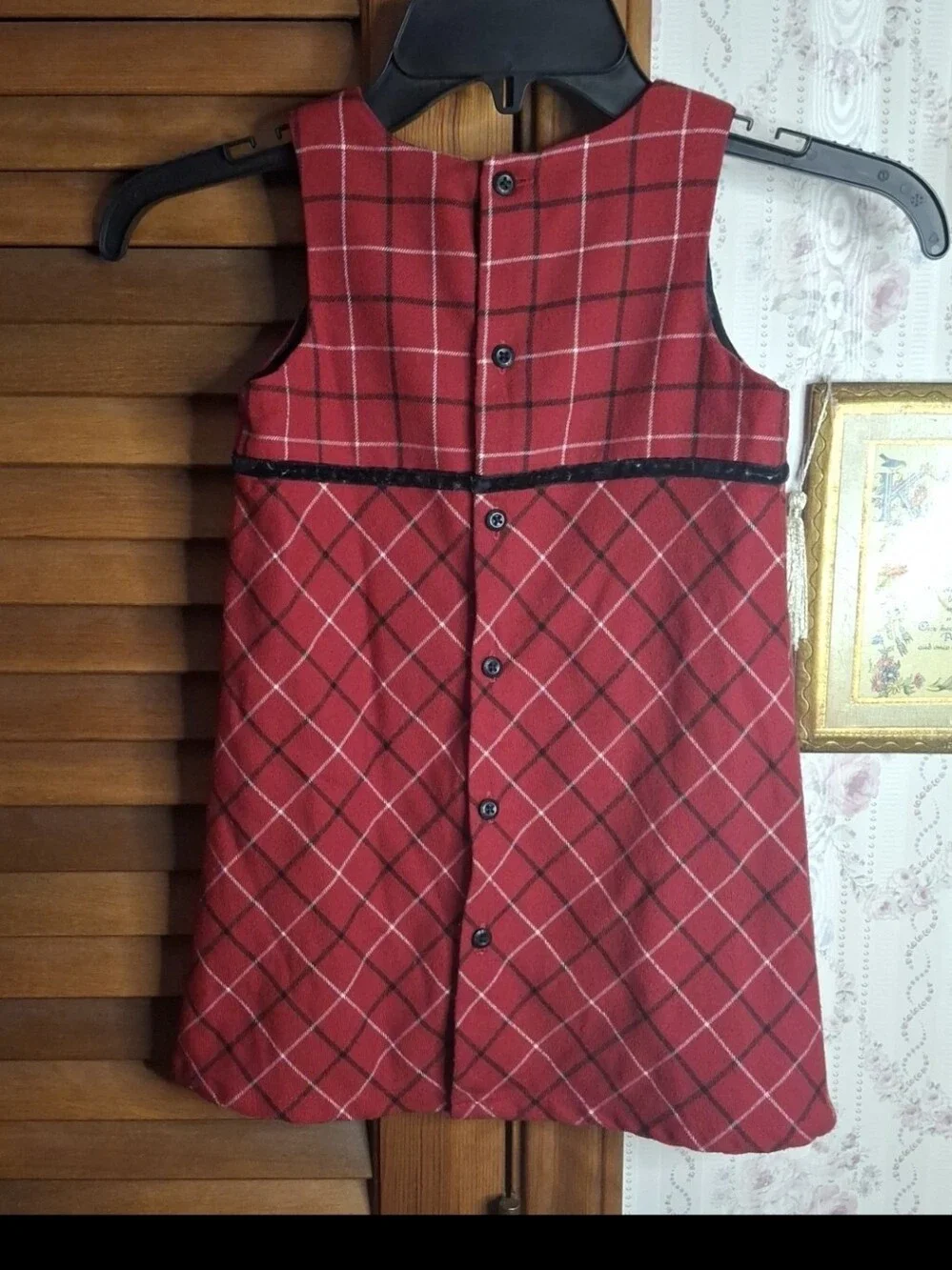 Old Navy 3T Wool Free Plaid Pinefore Dress - Preloved